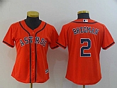Women Astros 2 Alex Bregman Orange Cool Base Jersey,baseball caps,new era cap wholesale,wholesale hats